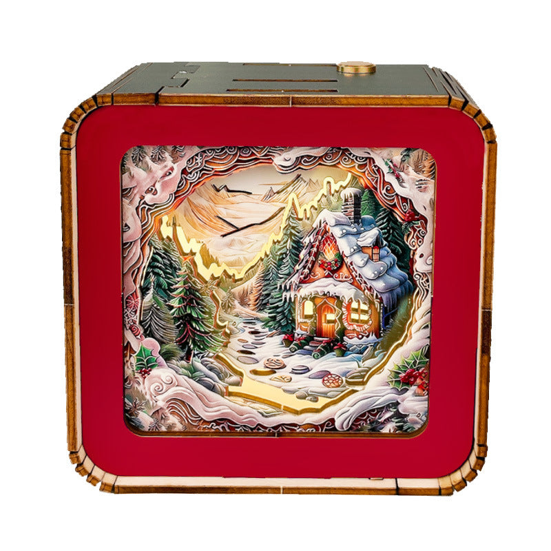 Warm Christmas Eve - 3D Wooden Puzzle Night Light