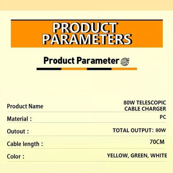 🎁Last Day Promotion 49% OFF✨- 3 in 1 Charger Retractable 80W MAX Fast