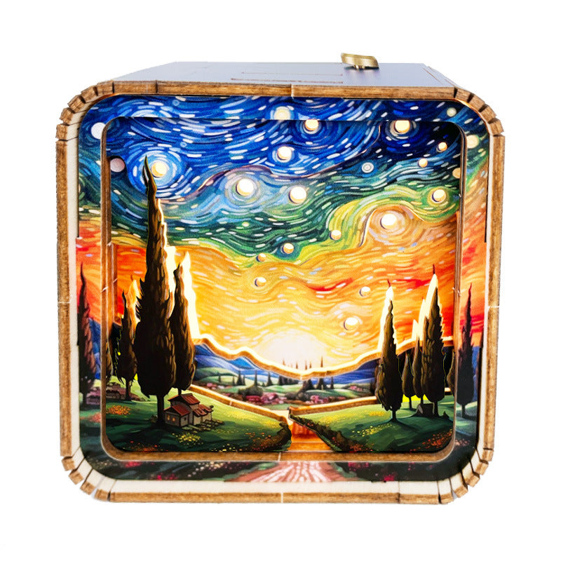 Warm Christmas Eve - 3D Wooden Puzzle Night Light