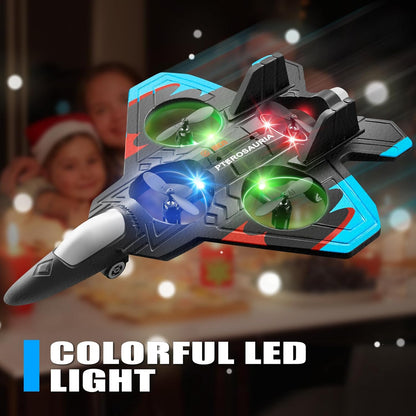 49% OFF This Week Promotions🎉🎉RC Stunt Fighter Jet Toy for Kids with 360° Flips & LED Lights