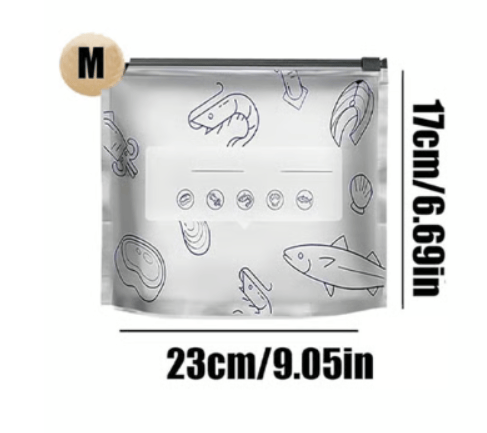 (30pcs )Reusable Aluminum Foil Sealable Storage Bags, 2025 New Resealable Vacuum Zipper Pouches for Food, Stand Up Foil Sealable Bags with Label and Zip Lock for Vegetable Fruit Meat