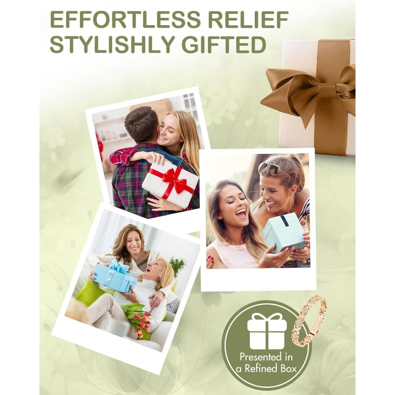 GlamClover Infinity Clover Copper Magnetic Bracelet with Adjuster