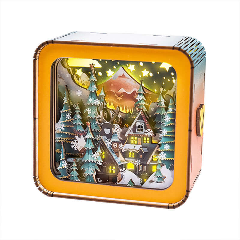 Warm Christmas Eve - 3D Wooden Puzzle Night Light