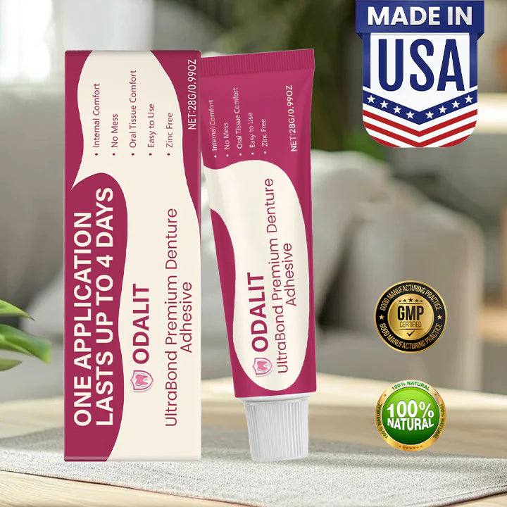 ODALIT UltraBond Premium Denture Adhesive 🔥(Clinically Proven 4-Day Hold for Secure, Comfortable & Zinc-Free Denture Fit 🦷)