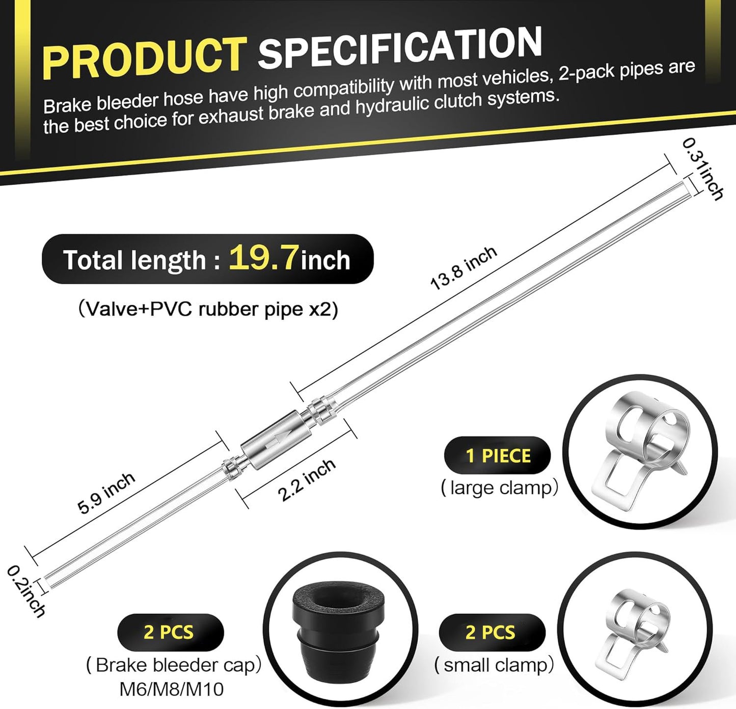 Brake Bleeder Hose - One Way Check Valve Tube Bleeding Tool Kit For Hydraulic System Bleeding