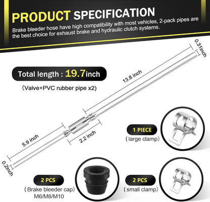 Brake Bleeder Hose - One Way Check Valve Tube Bleeding Tool Kit For Hydraulic System Bleeding