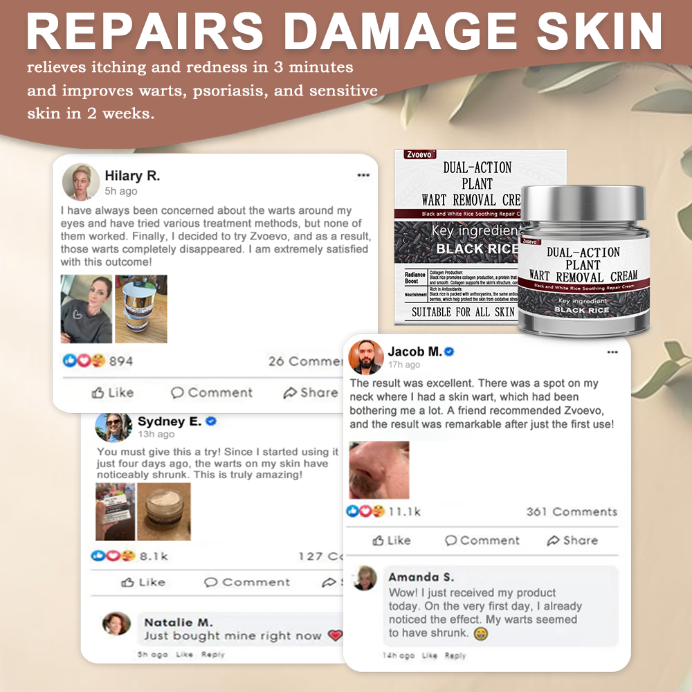 ✅ Zvoevo® Rice Bran Extract Cream 👩‍⚕️ TGA-Certified (For removing warts and skin growths, eliminating skin hyperplasia and keratin buildup, treating skin cancer, age spots, and hyperpigmentation)