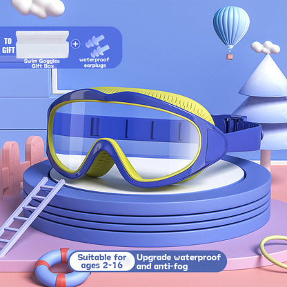 HD children's large frame waterproof and anti-fog swimming goggles