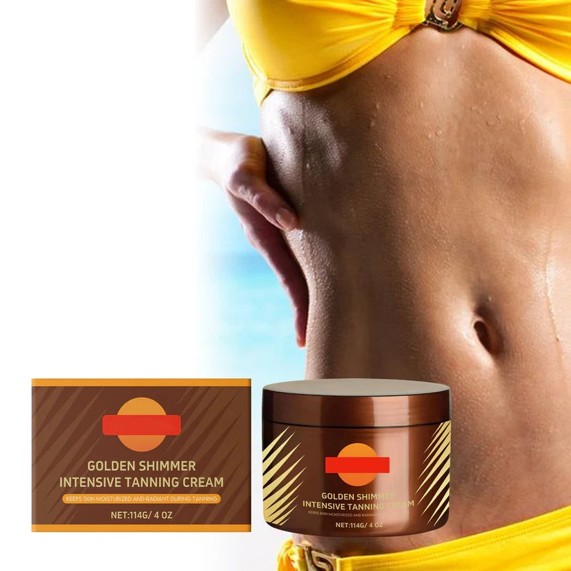 🔥2025 Summer Hot Sale- Gold Shimmer Intensive Tanning Gel | Browning & Bronzing Tan Accelerator | Water-Resistant with Carrot and Coconut Oil | Vitamin A & E For Moisture & Hydration | 5 Fl Oz + Spatula💖