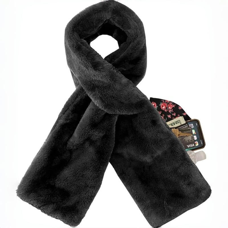 Winter Special Big Promotion Save 49%🔥Faux Fur Pull-Through Scarf with Zipper Pocket