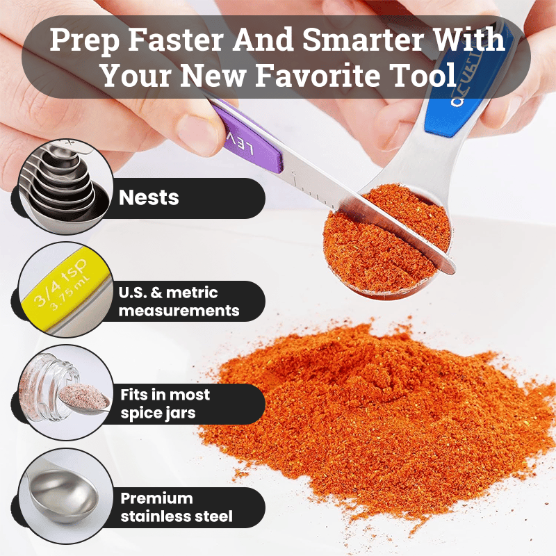 🔥LAST DAY SALE 49% OFF - Stainless Steel Magnetic Measuring Spoons Set