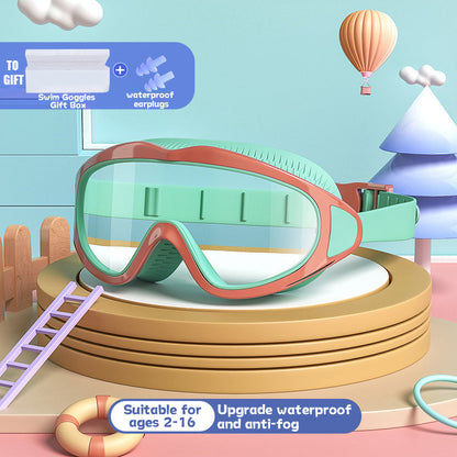 HD children's large frame waterproof and anti-fog swimming goggles