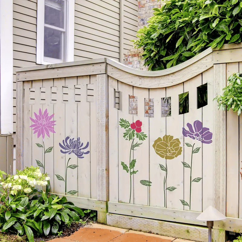 🏡Last Day 49% OFF -Garden Fence Large Flower Stencils🌻DIY Decoration