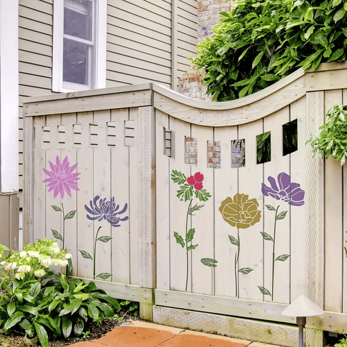 🏡Last Day 49% OFF -Garden Fence Large Flower Stencils🌻DIY Decoration