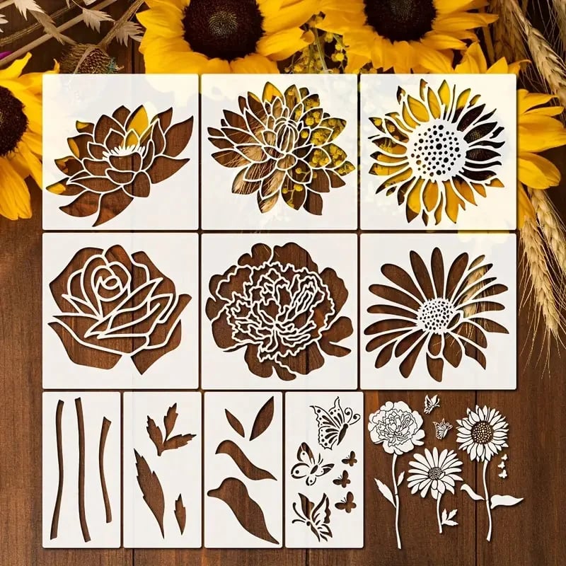 🏡Last Day 49% OFF -Garden Fence Large Flower Stencils🌻DIY Decoration
