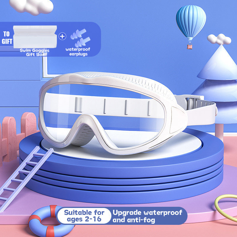 HD children's large frame waterproof and anti-fog swimming goggles