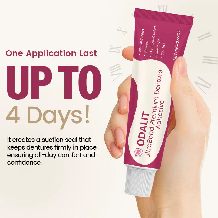 ODALIT UltraBond Premium Denture Adhesive 🔥(Clinically Proven 4-Day Hold for Secure, Comfortable & Zinc-Free Denture Fit 🦷)