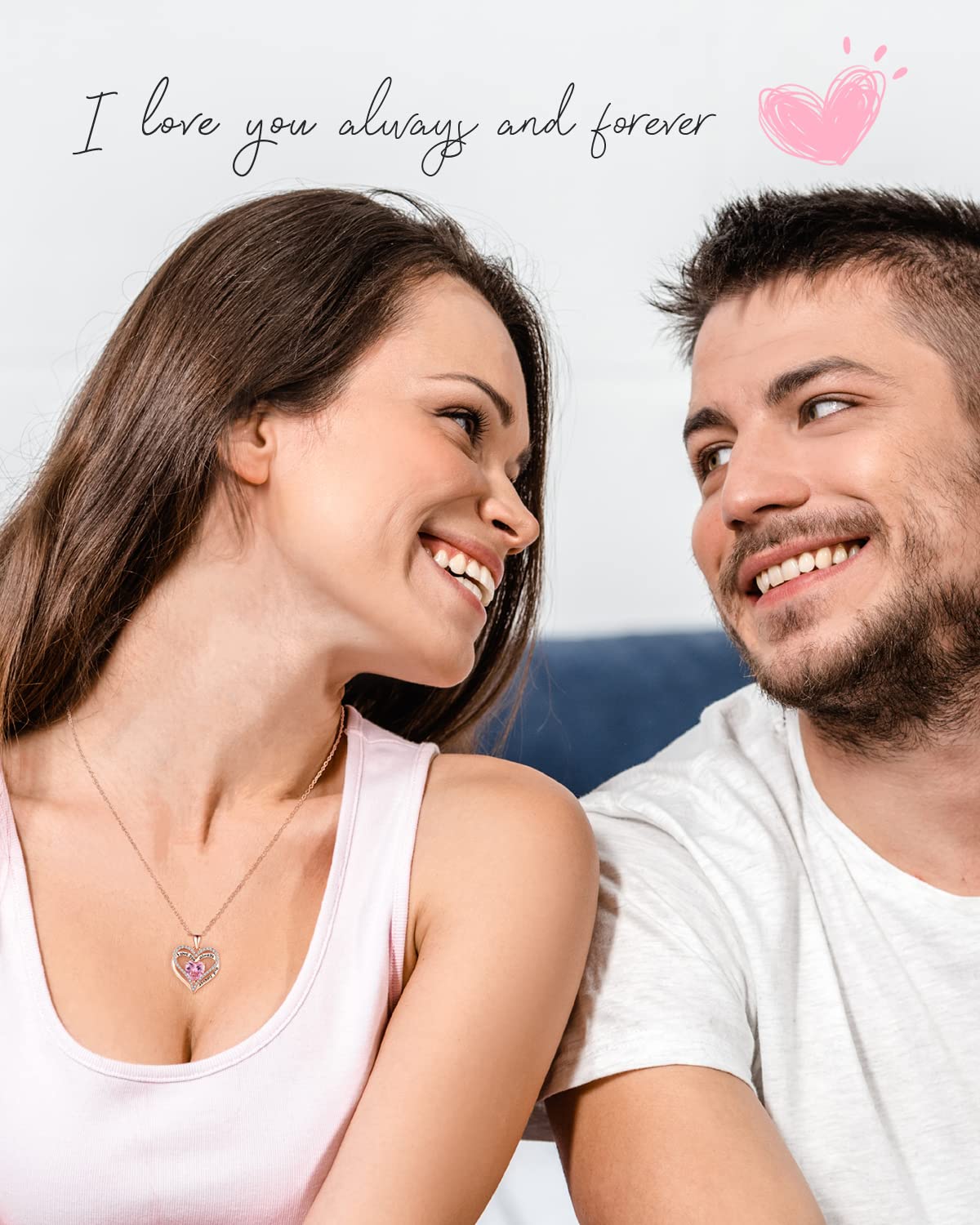 S925 Sterling Silver Necklace for Women Wife Rose Gold Mom Girlfriend Daughter Heart