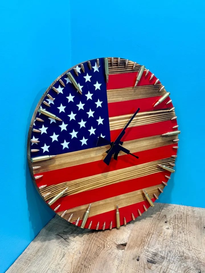 Veteran's Day Pre-Sale 60% OFF🔥Handmade Patriotic American Flag Clock🎁BUY 2 FREE SHIPPING