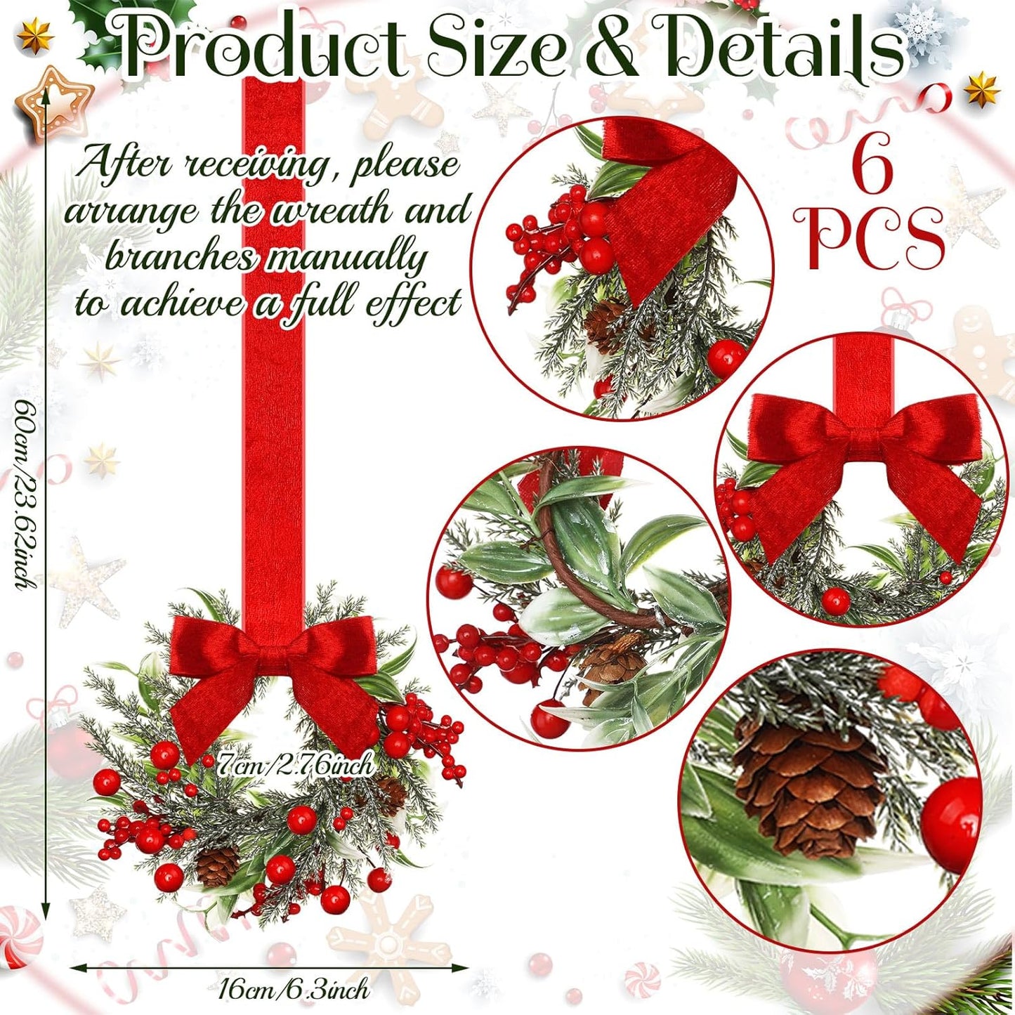 🏆Flash Sale⚡ 50K+ SOLD! Almost Gone🎄Mini Christmas Wreaths