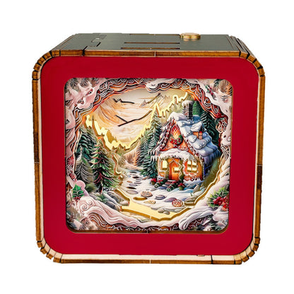 Warm Christmas Eve - 3D Wooden Puzzle Night Light