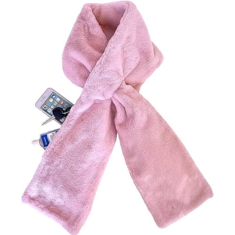 Winter Special Big Promotion Save 49%🔥Faux Fur Pull-Through Scarf with Zipper Pocket