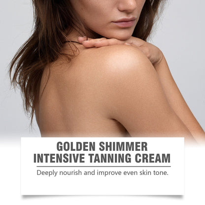 🔥2025 Summer Hot Sale- Gold Shimmer Intensive Tanning Gel | Browning & Bronzing Tan Accelerator | Water-Resistant with Carrot and Coconut Oil | Vitamin A & E For Moisture & Hydration | 5 Fl Oz + Spatula💖