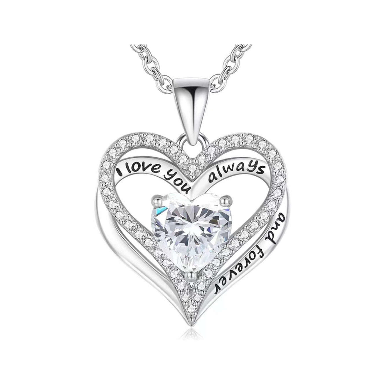 S925 Sterling Silver Necklace for Women Wife Rose Gold Mom Girlfriend Daughter Heart