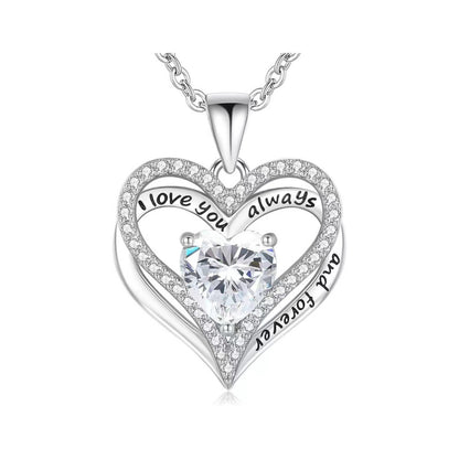 S925 Sterling Silver Necklace for Women Wife Rose Gold Mom Girlfriend Daughter Heart