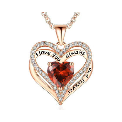 S925 Sterling Silver Necklace for Women Wife Rose Gold Mom Girlfriend Daughter Heart