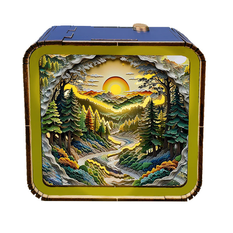 Warm Christmas Eve - 3D Wooden Puzzle Night Light