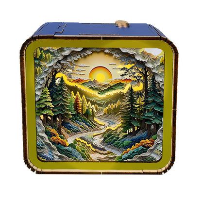 Warm Christmas Eve - 3D Wooden Puzzle Night Light