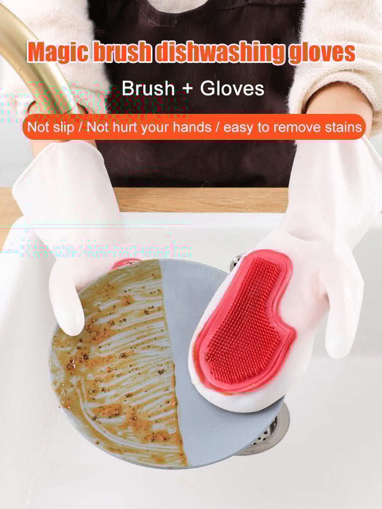Household magic brush dishwashing gloves