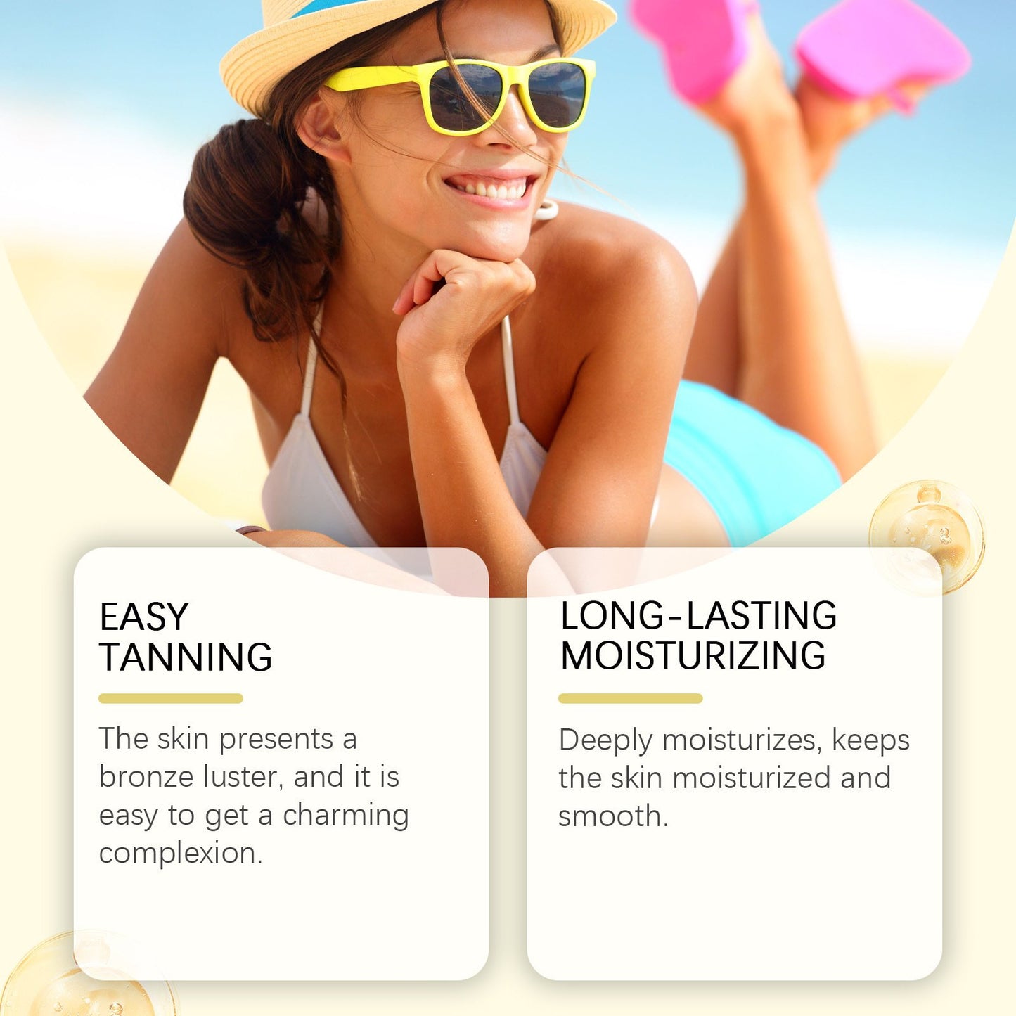 🔥2025 Summer Hot Sale- Gold Shimmer Intensive Tanning Gel | Browning & Bronzing Tan Accelerator | Water-Resistant with Carrot and Coconut Oil | Vitamin A & E For Moisture & Hydration | 5 Fl Oz + Spatula💖