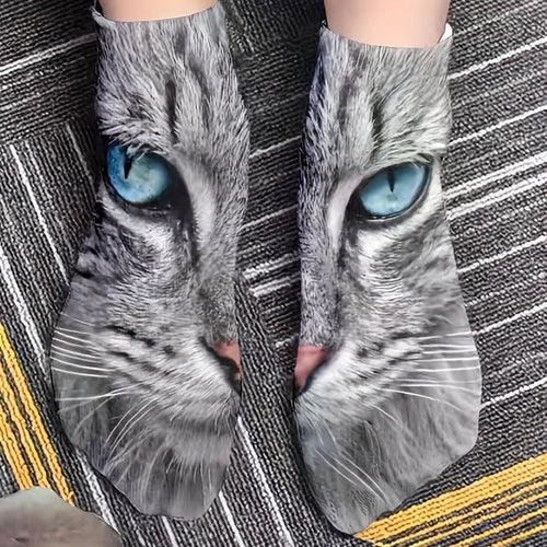 🐾Realistic Cat Face Socks🐱