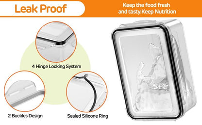 💖Last Day Sale 49% OFF🔥Household transparent plastic food storage box-Including drain basket💧