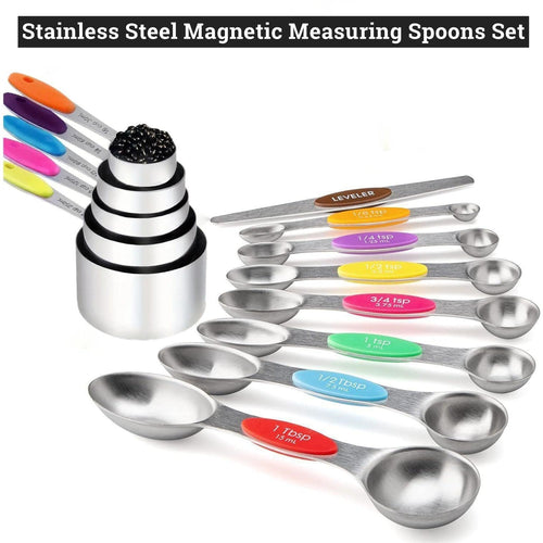 🔥LAST DAY SALE 49% OFF - Stainless Steel Magnetic Measuring Spoons Set