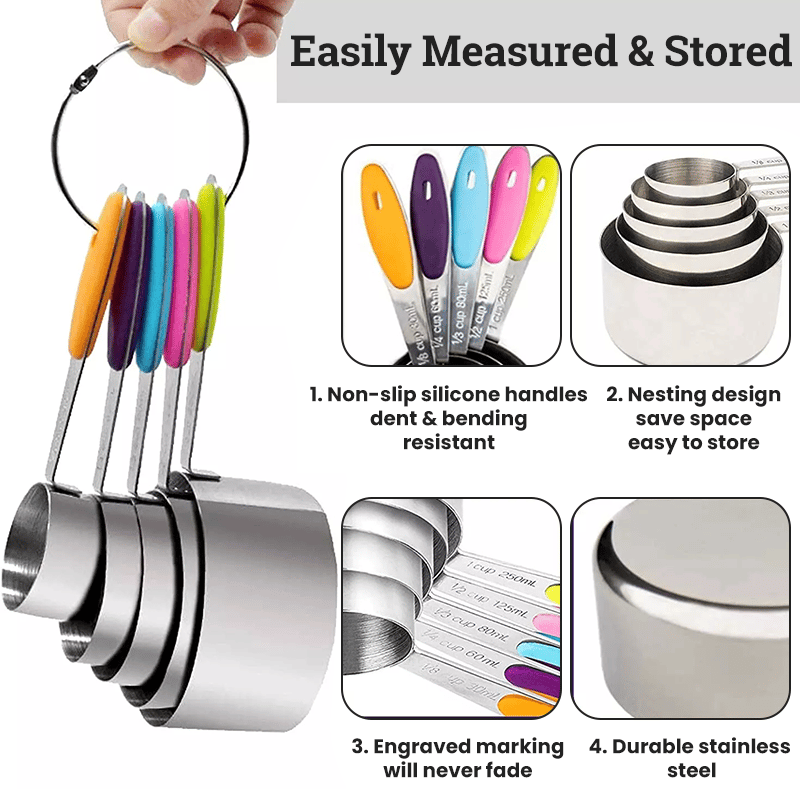 🔥LAST DAY SALE 49% OFF - Stainless Steel Magnetic Measuring Spoons Set