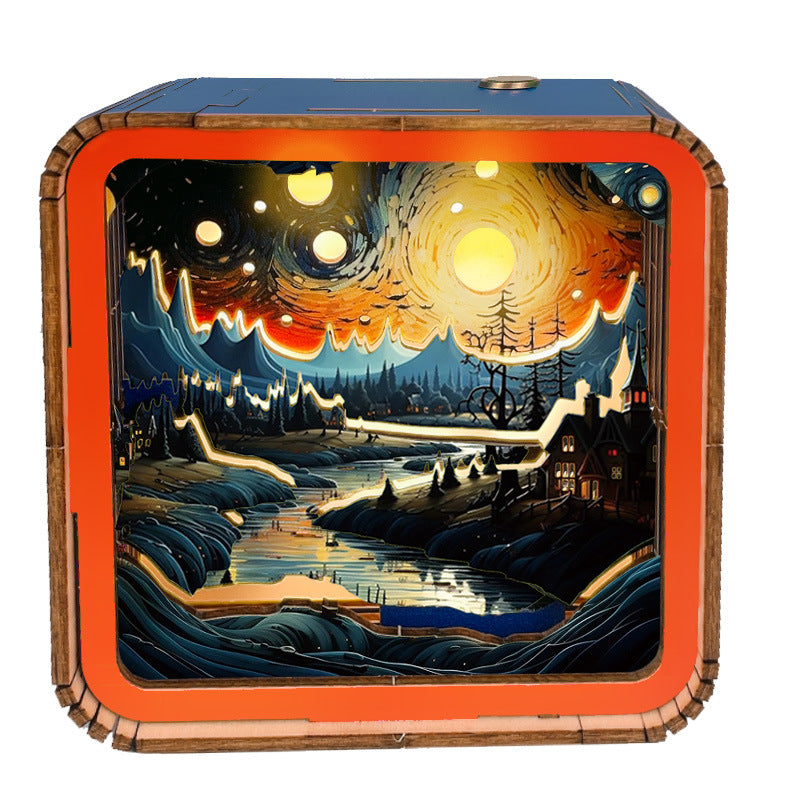 Warm Christmas Eve - 3D Wooden Puzzle Night Light