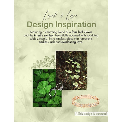GlamClover Infinity Clover Copper Magnetic Bracelet with Adjuster