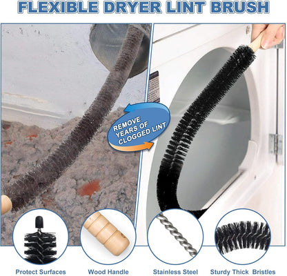 💥LAST DAY SALE 49% OFF💥 2 Pieces Dryer Vent Cleaner Kit, Dryer Lint Brush and Vacuum Hose Attachment with Universal Connector, Quickly Lint Remover