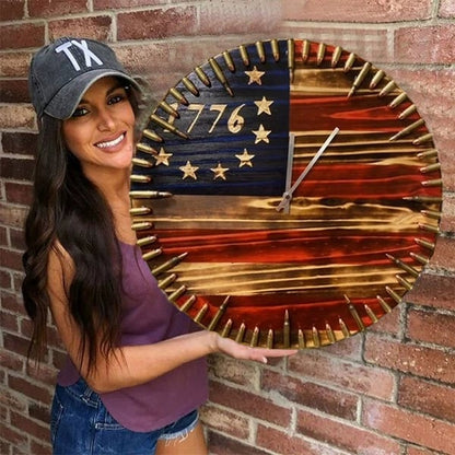 Veteran's Day Pre-Sale 60% OFF🔥Handmade Patriotic American Flag Clock🎁BUY 2 FREE SHIPPING