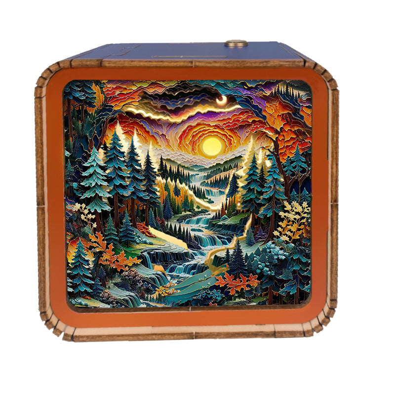 Warm Christmas Eve - 3D Wooden Puzzle Night Light