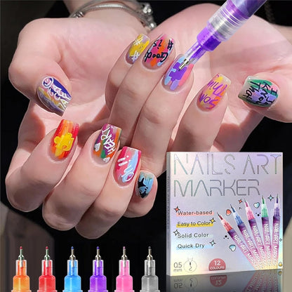 12 Farben 3D Nagelkunst Stift Set