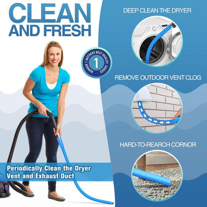 💥LAST DAY SALE 49% OFF💥 2 Pieces Dryer Vent Cleaner Kit, Dryer Lint Brush and Vacuum Hose Attachment with Universal Connector, Quickly Lint Remover