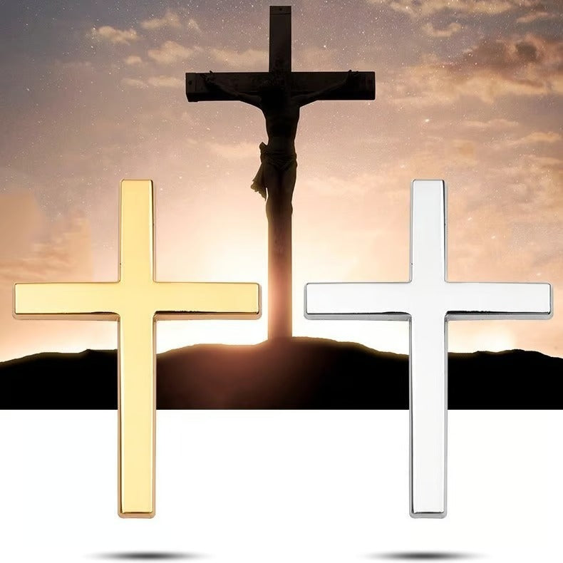 ️ Metal Jesus Christ Cross Badge Stickers – Radivitastore