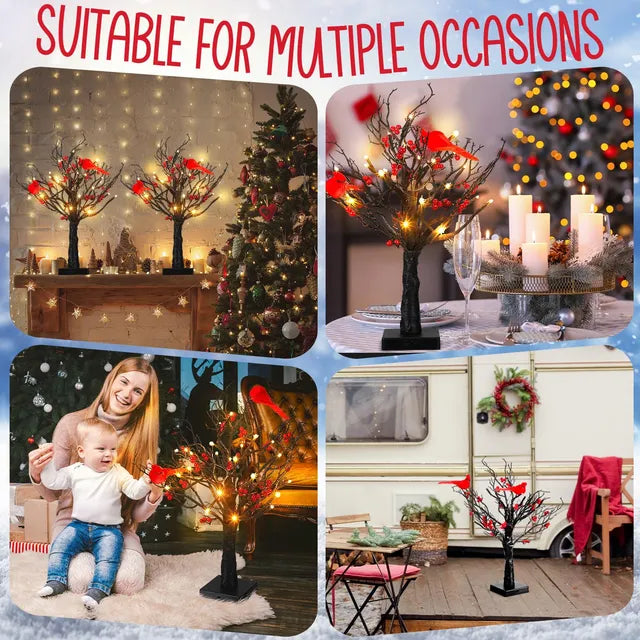 🎄CHRISMAS EARLY SALE 50% OFF🎄Christmas Lighted Mini LED Tree With Red Berries