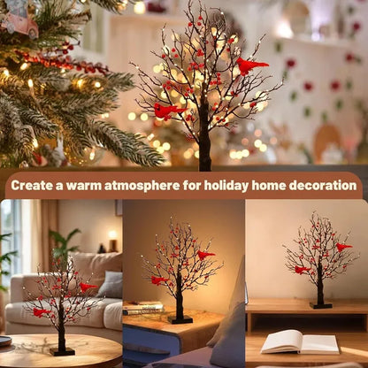 🎄CHRISMAS EARLY SALE 50% OFF🎄Christmas Lighted Mini LED Tree With Red Berries