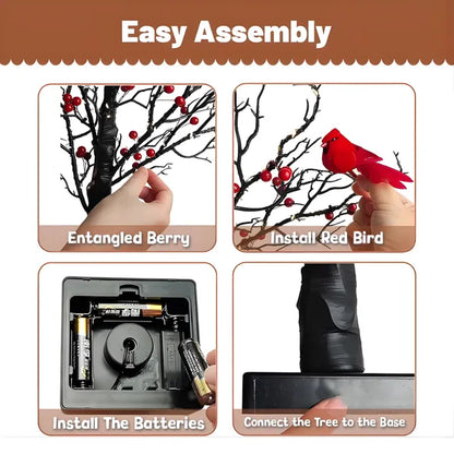 🎄CHRISMAS EARLY SALE 50% OFF🎄Christmas Lighted Mini LED Tree With Red Berries