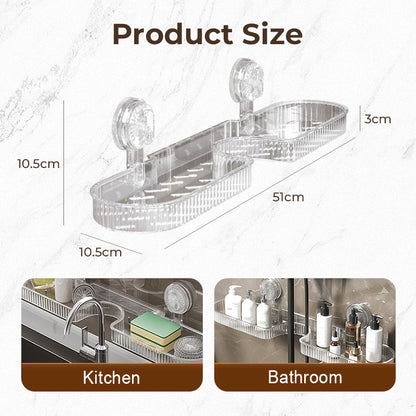 🚰 50% OFF HOT SALE 2025! ✨ Universal Removable Faucet Storage Rack - Expandable Design with Drainage Holes for Kitchen & Bathroom Organization 🛁💫